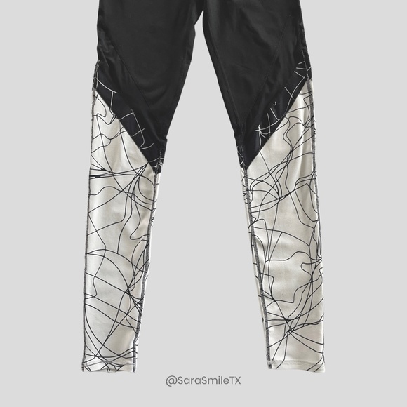 FABLETICS - Mesh PowerHold - Black White Print Tall Workout Leggings - Picture 8 of 11